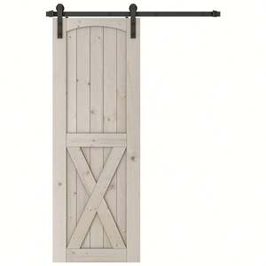 RheTech 30x84 pouces Arc & Simple X-Frame DIY Inachevé Bois de Pin Massif Panneau Dalle Coulissante Grange Bois Porte - Product Image 2
