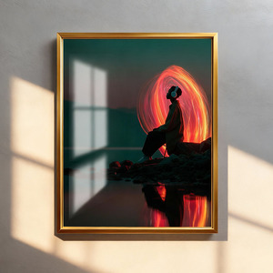 Peinture <span class=keywords><strong>murale</strong></span> décorative abstraite moderne en verre d'ombre légère de style japonais personnalisé en gros - Product Image 2