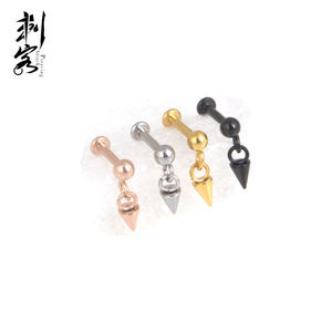 RVS Intern Schroefdraad <span class=keywords><strong>Labret</strong></span> Met Kegel Bengelen Top Kraakbeen Tragus Piercing Sieraden - Product Image 2