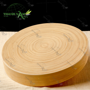 Plateau de présentation rond en bambou personnalisé par OEM plateau en bambou naturel écologique pour la décoration de table de restaurant et de cuisine - Product Image 2
