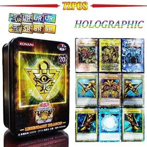 Yugioh thẻ với hộp thiếc Yu Gi Oh thẻ 72pcs Holographic Tiếng Anh phiên bản Vàng thư Duel liên kết thẻ trò chơi Blue Eyes exodia