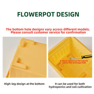 <span class=keywords><strong>Maceta</strong></span> de plástico rectangular contemporánea larga y colorida para barandilla de balcón, colgante bonito y moderno o uso en el suelo - Product Image 2