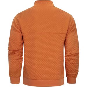 Sweat-shirt matelassé personnalisé pour homme, col montant, manches longues, avec poche, coupe classique, orange, taille L - Product Image 6