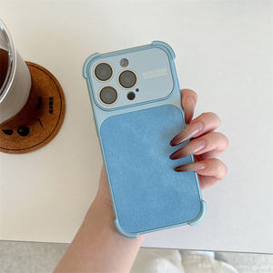 Coque de téléphone tendance en cuir avec objectif photo interchangeable pour iPhone 17 Air 16 15 <span class=keywords><strong>Pro</strong></span> Max, protection arrière en TPU - Product Image 5