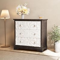 Coiffeuse vintage style ferme, large, sculptée, 3 tiroirs, pieds en forme de gourde, meuble de chambre personnalisé pour maquillage