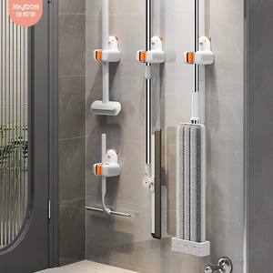 Настенная полка для хранения в ванной комнате, держатель для швабры без сверления, крепление для метлы, держатель для карт для дома и улицы - Product Image 1