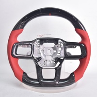 Volant personnalisé en fibre de carbone véritable avec LED pour Ford Mustang GT GTD EcoBoost RTR Dark Horse 2024 2025 2026 - Accessoires automobiles