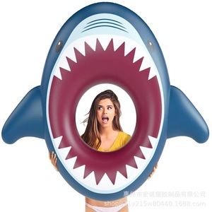 Bouée gonflable en forme de requin pour adultes, jouet de piscine, équipement de divertissement pour aire de jeux aquatique - Product Image 1