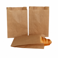 Sac en papier kraft brun plat pour boulangerie, emballage pour pain, sandwichs, aliments, sacs en papier kraft pour épicerie, sacs en papier pour boulangerie avec logo personnalisé
