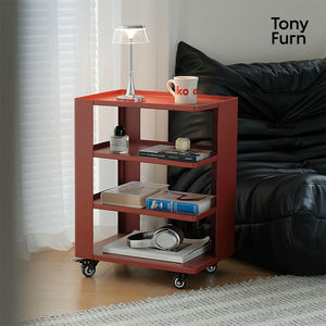 โต๊ะข้างโซฟา, รถเข็นขนาดเล็ก, โต๊ะกาแฟขนาดเล็กสไตล์ครีม, ตู้เก็บของเคลื่อนย้ายได้พร้อมล้อ - Product Image 4