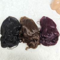 Promotion 42$ Perruques Lace Front en Soie avec Frange, Perruque Bob Vietnamienne SDD 12A en Cheveux Humains Bruts 100% Naturels, Couleur Vif, Perruques avec Fermeture et Frange