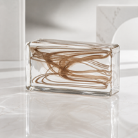 Brique de verre personnalisée à motif encre solide avec garantie de 5 ans pour la décoration des halls d'hôtel et des cloisons commerciales