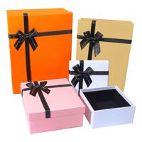 Boîte cadeau vide en papier d'art biodégradable avec couvercle et fond carrés, motif papillon en relief, pour anniversaire ou événementiel