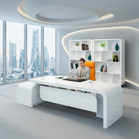 Zitai personnalisé moderne en forme de L bureau de direction HDF matériel luxe PDG directeur directeur gestionnaire Table de bureau convertible CE