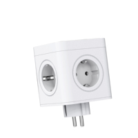 Strip daya standar EU dengan 4 Outlet dan 3 USBs 2 USB-A dan 1 USB-C 16A nilai harga pabrik soket dinding rumah saat ini