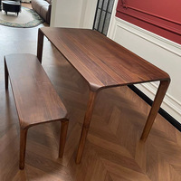 Meubles de salle à manger au design moderne, chaise brune, table rectangulaire en bois, 6, 8, 10 places, table en bois, utilisation en restaurant