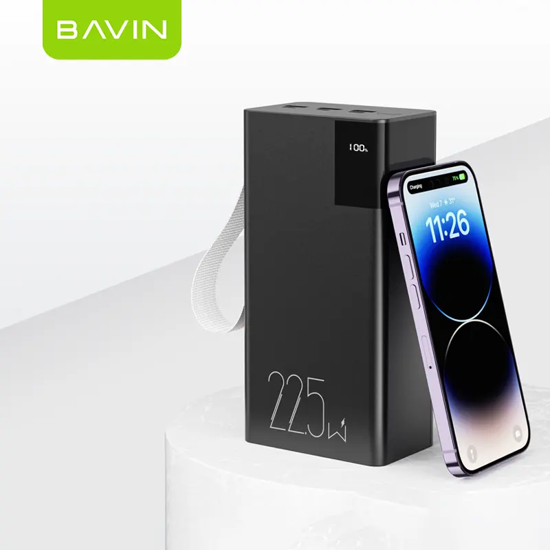 BAVIN 22.5W 50000mAh yüksek kapasiteli hızlı şarj taşınabilir PD QC3.0 açık seyahat cep telefonu USB güç bankası PC005S