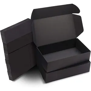 Изготовленный на заказ логотип картонный гофрированный почтовый ящик для упаковки доставка картонная упаковка черная коробка