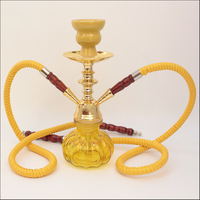 Chicha arabe transfrontalière complète avec double tuyau, en métal, avec miroir et accessoires