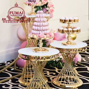 ที่วางเค้กสแตนเลสสตีลสีทองสำหรับเค้กแต่งงานของตกแต่งงานอีเวนต์ - Product Image 1