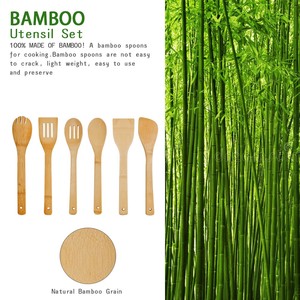 Bằng Gỗ Phụ Kiện Nhà Bếp Thiết Lập Đồ Dùng 6 Mảnh Tre Nấu Ăn Đồ Dùng Dao Kéo Thìa Ngã Ba Thìa Cho Bộ Đồ Ăn Nhà Bếp - Product Image 5