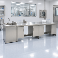 Meuble de laboratoire médical sur mesure en acier inoxydable, évier de salle de stérilisation, banc de travail, armoire de laboratoire en acier inoxydable pour hôpital, CSSD et clinique