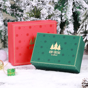 Merry Christmas Gifts Box Packaging Lid and Base Santa Doll Clothes Packaging Box Xmas Festival Gift Box