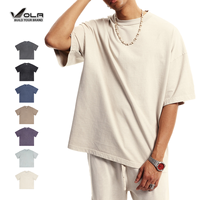 T-shirt oversize en coton pur délavé à l'ancienne, 310 GSM, pour un look décontracté en plein air