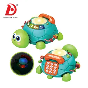 华大2023卡通益智电话玩具儿童塑料音乐乌龟玩具光与声