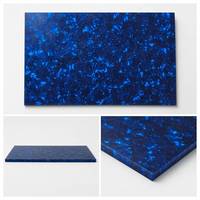 Deep Sapphire Blue Celluloid Sheet with Iridescent Crackle Texture Glossy Finish for Vintage Guitar Picks and Luxury Inlay Work