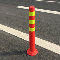 Poteau de délinéateur flexible d'avertissement en plastique de trafic réfléchissant pe p améliorer la visibilité poteau d'avertissement de panneau de stationnement de route