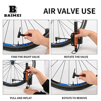 Pompe à air portable BAIMEI pour VTT 80-130 PSI en PA et alliage d'aluminium – Accessoire de vélo durable et écologique