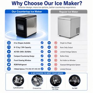 Máquina Portátil para Hacer Hielo de Sobremesa, 10-12 kg/24 h, con 4 Formas de Hielo, Refrigerante R290, para Hogar, Bar, Cocina - Product Image 5