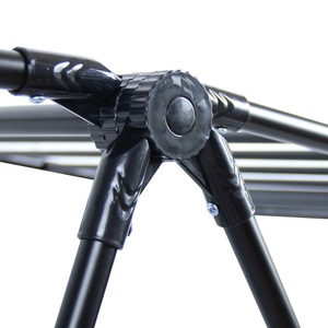 Stendibiancheria Pieghevole da Pavimento per Balcone, Mobile a Doppia Ala con Telaio in Ferro e Plastica PP per Interni ed Esterni - Product Image 2