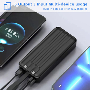 พาวเวอร์แบงค์ความจุสูง 30000mAh แบบ Li-Polymer ชาร์จเร็ว สายในตัว ได้รับการรับรองมาตรฐาน CE FCC RoHS รับผลิตแบบ OEM ขายส่งสำหรับกิจกรรมกลางแจ้ง - Product Image 4