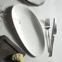 Platos de Cena Creativos de Alta Calidad para Restaurantes y Hoteles, Platos de Cerámica Blanca Reactiva Irregular con Diseño Único de Hoja de Pescado para Catering