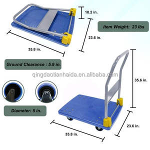 Chariot à main pliable en acier pour le transport de marchandises lourdes en usine, capacité de 300 kg - Product Image 3