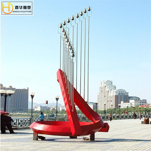Escultura de Acero Inoxidable Jiahua, Arte Decorativo Abstracto Geométrico Irregular para Exteriores, Acabado de Espejo, Montaje en Suelo - Product Image 5