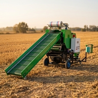 Presse à balles ronde robuste et compacte pour ensilage, intégrée avec fonction d'emballage automatique pour l'emballage sur le terrain