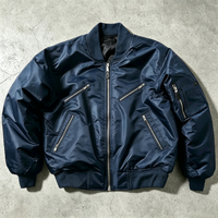Veste bomber d'hiver pour homme Ouna avec logo personnalisé, épaisse, style rétro, veste de pilote, veste bomber avec fermeture éclair