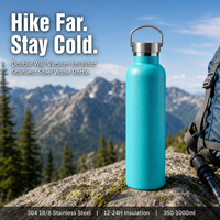 Bouteille d'eau isotherme en acier inoxydable à double paroi pour sports de plein air, avec logo personnalisé, vente en gros OEM