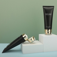 Tube en plastique PET à couvercle rabattable de luxe, grande capacité 100g 200g, imprimé en sérigraphie, pour emballage cosmétique de sérum de soin de la peau