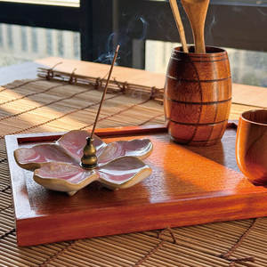 Bruciatore di Incenso in Ceramica Floreale Stile Cinese Retrò, Ecologico con Funzione Anti-Odore per Legno di Sandalo - Product Image 5