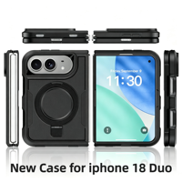 Nouvelle coque magnétique de luxe antichoc pour iPhone 18 Duo Fold avec support anneau rotatif à 360°