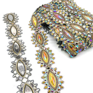 Kingston Jamaica lễ hội trang phục Rhinestone cắt tỉa sửa chữa nóng đầy màu sắc nhựa đá quý Dải khiêu vũ Broadway lễ hội trang phục TRIM - Product Image 2