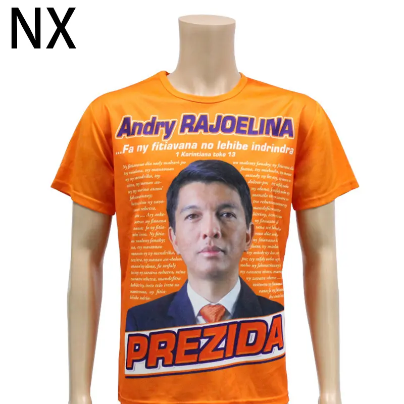 Camiseta estampada en 3d con imagen de presidente, promoción barata de la campaña de Gana, Alemania, con cuello redondo, OEM, gran oferta, 2023