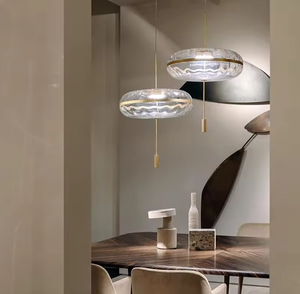 Zeal Lighting Modern Glass <b>Pumpkin</b> Pendant <b>Light</b> Iron Design Switch Remote Control Restaurant Rooms - Product Image 1