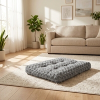 Coussin Rectangulaire Luxe en Fausse Fourrure pour Chien et Chat, Gris Moelleux, Épais, Chaud, Lavable, Tapis Shaggy pour Cages et Grands Chiens - Vente en Gros