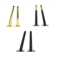 Pieds de canapé coniques en fer poli doré de 17 cm, vente chaude, pieds de canapé ronds en fer
