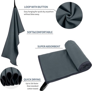 Serviette de voyage compacte multi-couleurs, écologique, sans sable, séchage rapide, en microfibre, pour le sport, la plage, avec logo personnalisé, pour le camping - Product Image 3